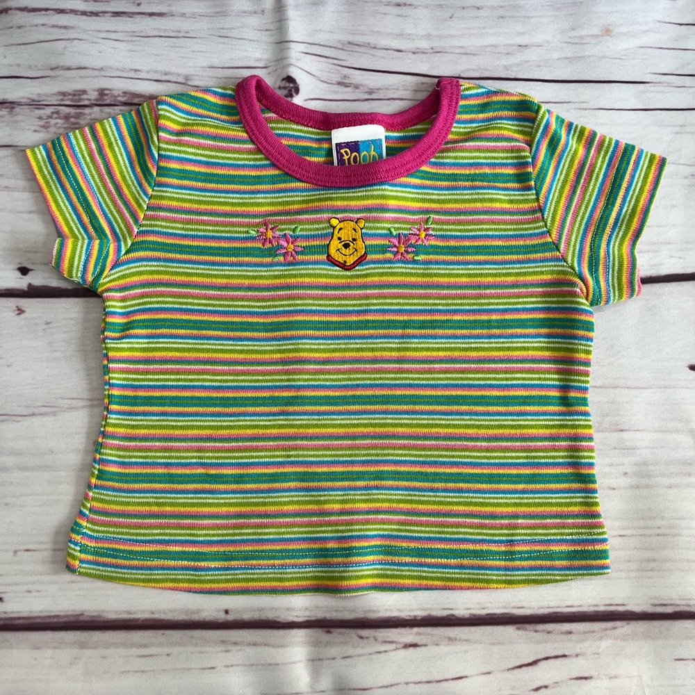 Vintage Disney Winnie the Pooh Striped T-shirt Girls' Size 3T
